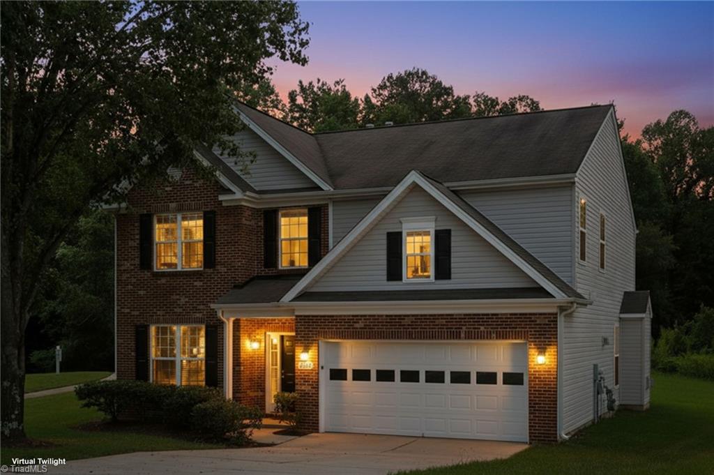 Front of the home at twilight